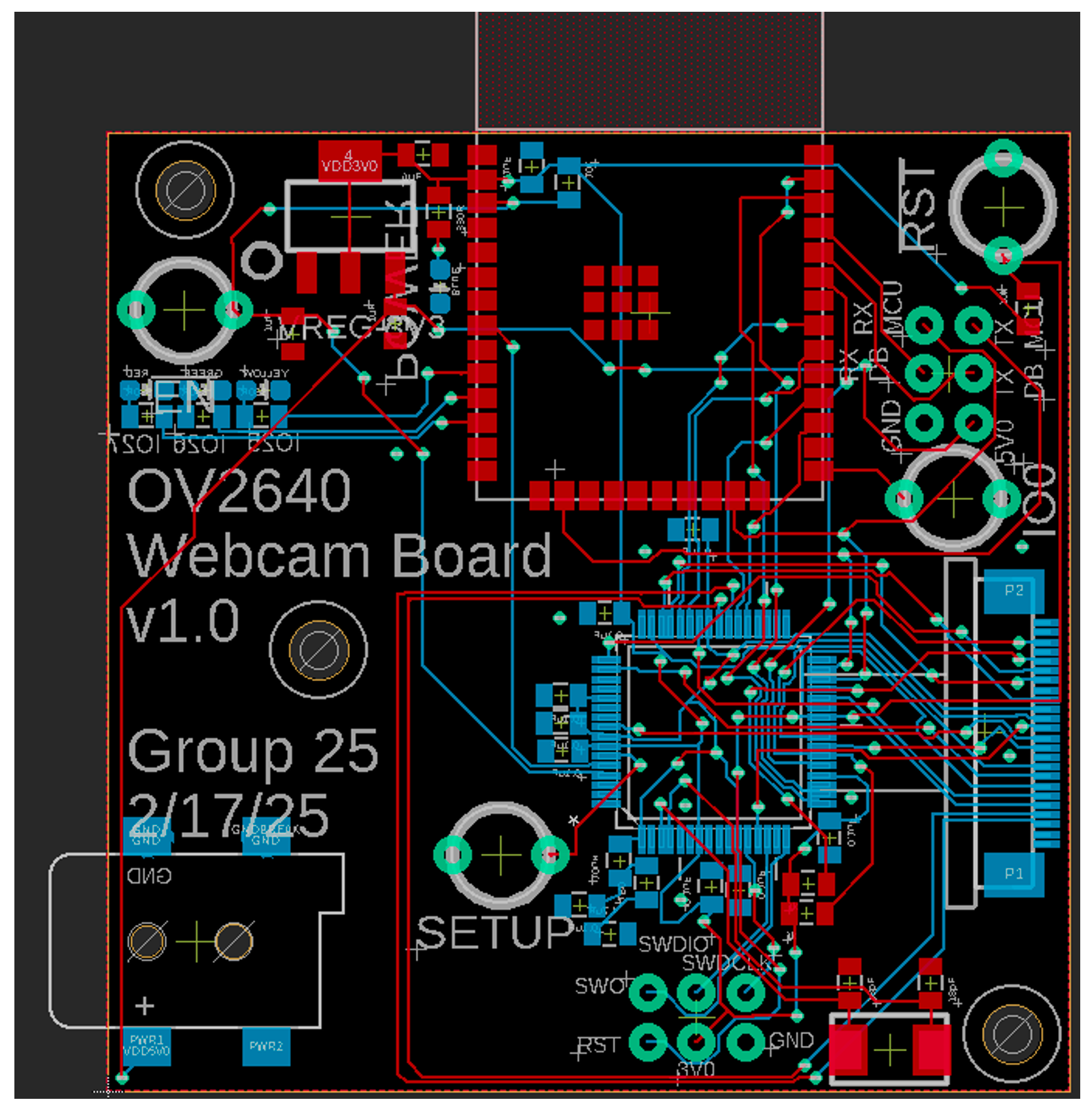 Camera MCU schematic and PCB layout